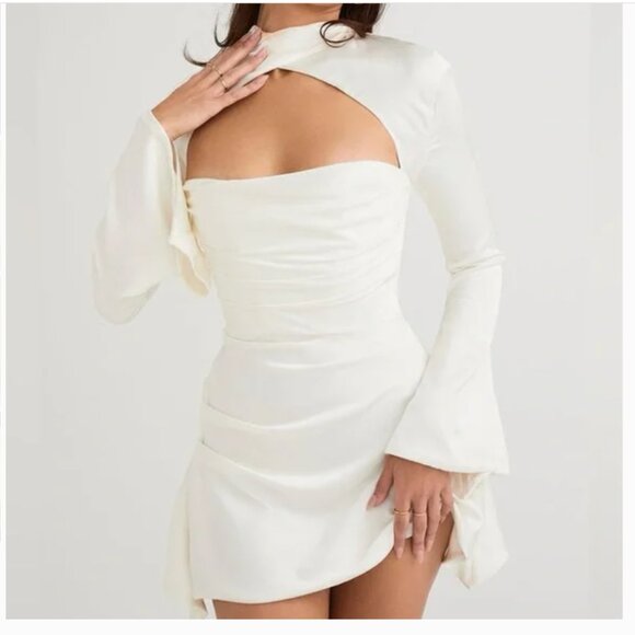 House Of CB Toira Ivory Draped Corset Bridal Dress - Picture 2 of 5